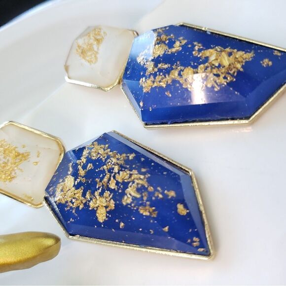 Zara Speckled Gold Earrings  - Picture 11 of 12